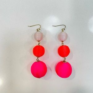 Adorable Pastel/Hot Orange and Pink Ball Earrings!